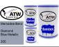 Preview: Mercedes-Benz, Diamond Blue Metallic, 355: 500ml Lackdose + 500ml Klarlack + 250ml Härter - Set, von ATW Autoteile West.